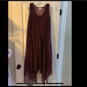 Elle flowy dress, plum polka dot